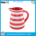 Red and white striated huge ceramic Water Jug